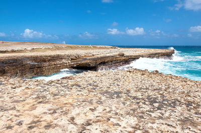 Scenic view of beach against sky