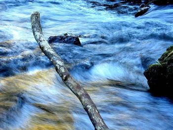 Water splashing on rocks
