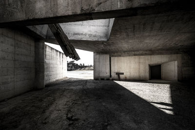 Concrete walls in an abandoned or unfinished architectural space