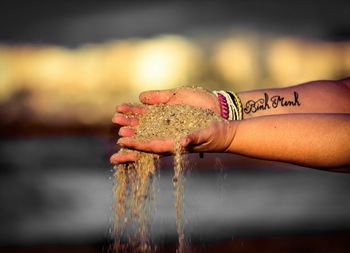 Close-up of cropped hand