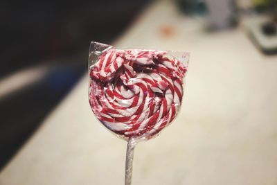 Close-up of broken lollipop