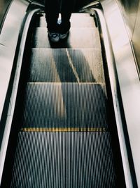 Low angle view of escalator