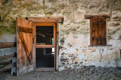 View of wall of an old bulding in batsto village, located in the pine barrens, new jersey, usa