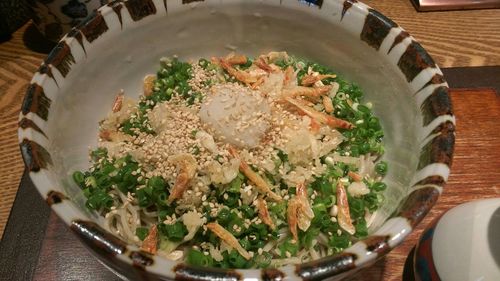 Directly above shot of food in bowl