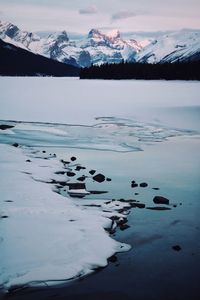 Scenic view of frozen lake