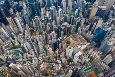 Aerial view of modern buildings in city