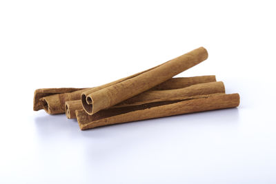 Close-up of wood against white background