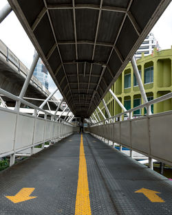 View of empty footbridge