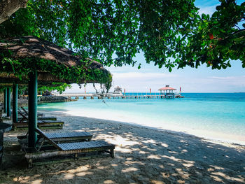 Scenic view of beach against sky