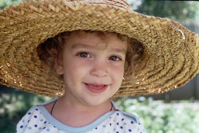 Close-up portrait of smiling boy