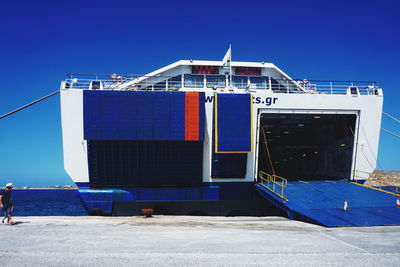 View of built structure against blue sky