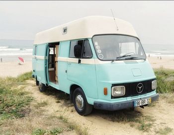 Vintage car on beach