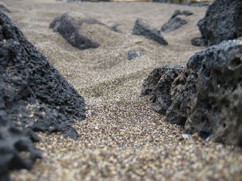 Close-up of pebble beach