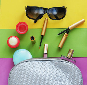 High angle view of sunglasses on table