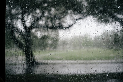 Full frame shot of wet glass window