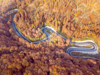 High angle view of car on road