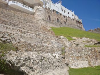 Low angle view of historic building against sky