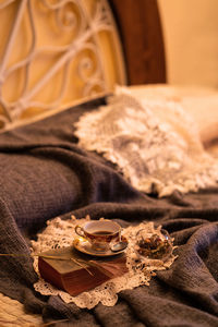 Close-up of book on table