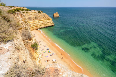 High angle view of beach against sky