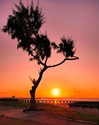 Scenic view of sea against sky during sunrise