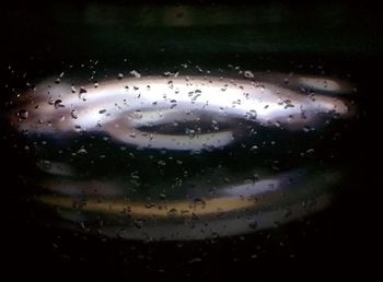 Close-up of water drops on glass