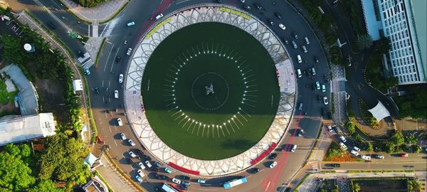 High angle view of city