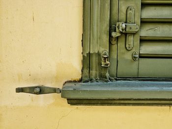 Close-up of metal door