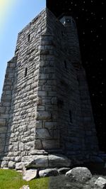 Low angle view of old ruin building