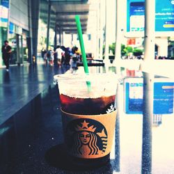 Close-up of drink on table