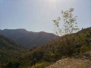 Scenic view of mountains against sky