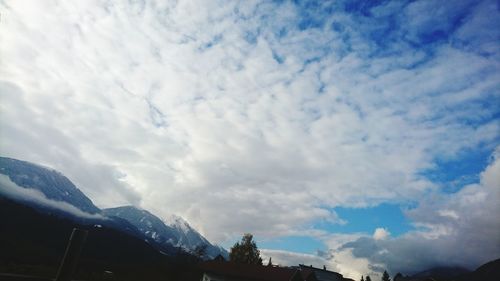 Low angle view of mountain against sky