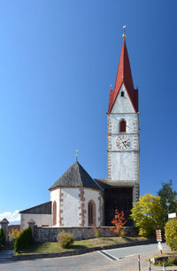 Exterior of building against clear blue sky