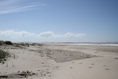 Scenic view of beach against sky
