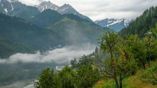 Scenic view of mountains against sky