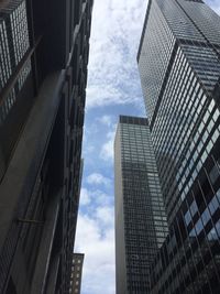 Low angle view of modern building against sky