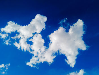 Low angle view of clouds in blue sky