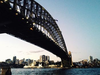 Low angle view of suspension bridge