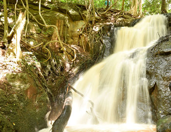 Scenic view of waterfall