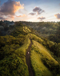 Scenic view of landscape against sky during sunset