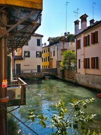 View of canal in city