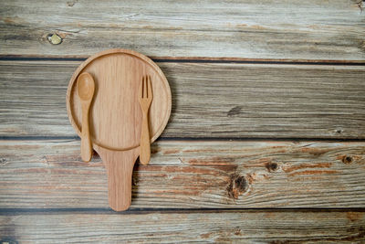 Directly above shot of bread on wooden table