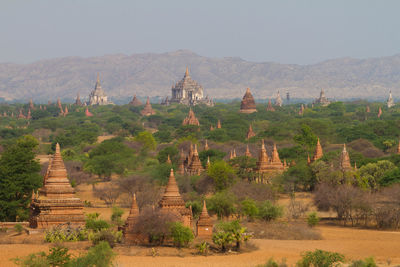 Panoramic view of temple in pagan.