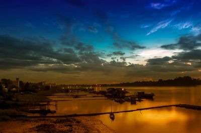 Scenic view of dramatic sky during sunset