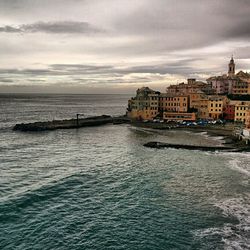 View of sea against cloudy sky