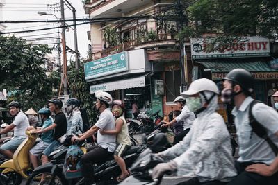 People on street in city