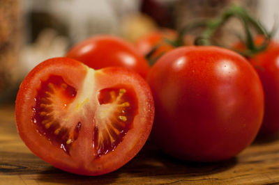 Close-up of tomatoes on table