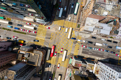 High angle view of traffic on city street