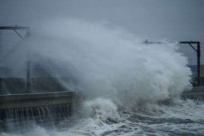 Water splashing in sea