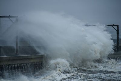 Water splashing in sea