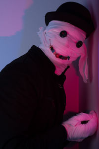 Portrait of man wearing mask